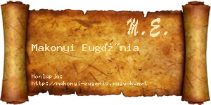 Makonyi Eugénia névjegykártya